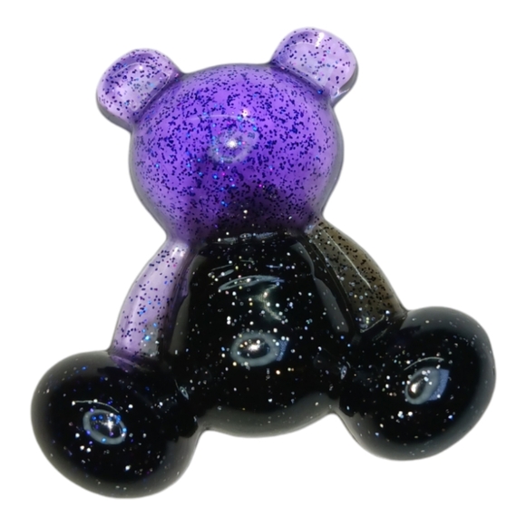 x1 Pendant Grape Soda Glitter Bear - Picture 4 of 7